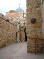 Jeruzalém - Via dolorosa - IX. zastavení (v pozadí bazilika Božího hrobu)